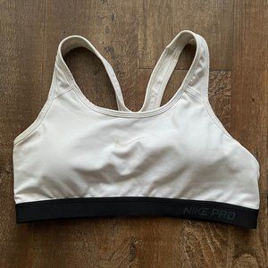 White Nike Pro Dri-Fit Sports Bra